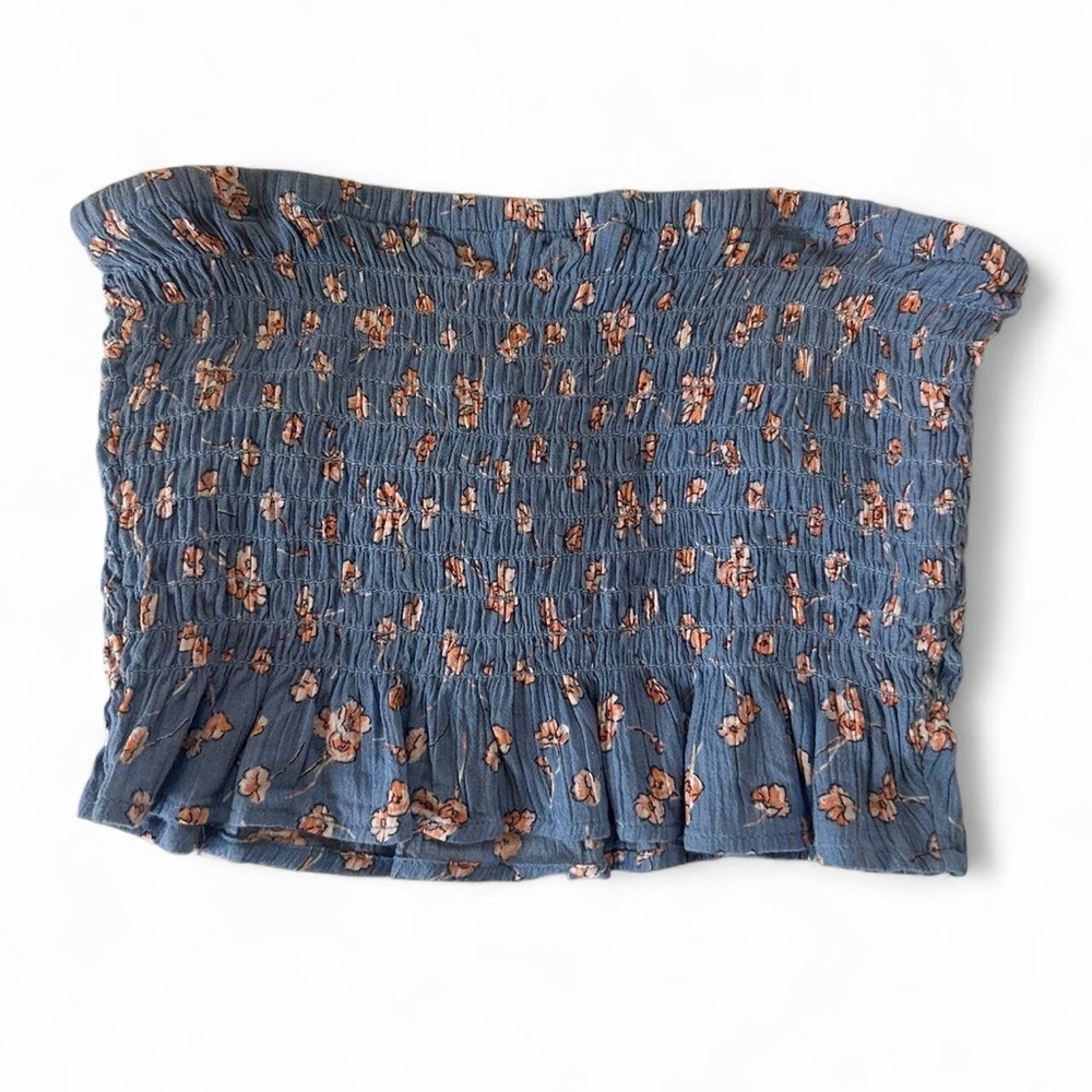 American Eagle Outfitters ribbed floral tube top